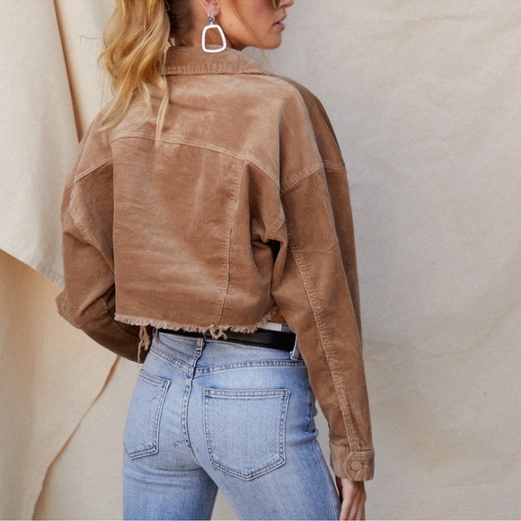 12th Tribe Jackets & Blazers - 12th Tribe Nobody's Baby Brown Corduroy Crop Jacket